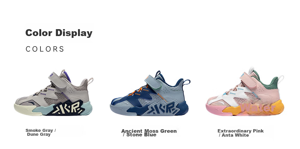 Anta Kids Boys Sports Shoes 2026 Summer Breathable Mesh Durable Cement Basketball Shoes A12629970 25